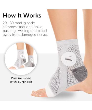 BraceAbility Neuropathy Socks - Peripheral Neuritis Therapy Compression Diabetic Open-Toe Foot Sleeves for Ankle Gout Nerve Damage Pain in Legs and Feet Relief Brace for Men and Women (M - 1 Pair) Medium Grey - Buy Online on GoSupps.com