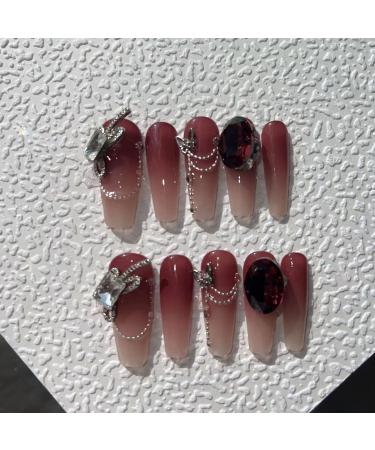 Temperament enhancement manicure hand-made blush gradient hand-worn nail patch fog explosion(M) - Buy Online on GoSupps.com