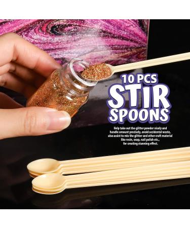 LEOBRO Holographic Fine Glitter Powder - 15 Colors for Resin Jewelry, Crafts & Cosmetics | Includes 10 Stir Spoons - Buy Online on GoSupps.com