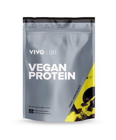 VIVO Vegan Protein Powder - 0.7 oz of Plant-Based Protein per Scoop 30 Servings (33.8 oz) (Dark Chocolate)