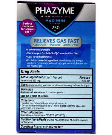 Phazyme Maximum Strength 250mg Anti-Gas Soft Gels - 36 ea - Buy Online on GoSupps.com