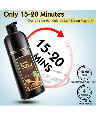 CAJPK 3 in 1 Hair Dye Shampoo - Dark Brown Gray Coverage Herbal Hair Color for Men & Women - 500ml - Buy Online on GoSupps.com