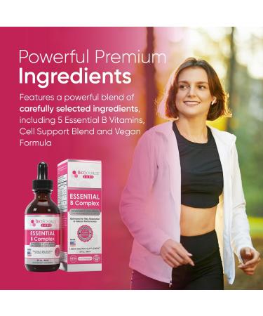 BioSource Labs Essential B Complex - Daily Vegan Vitamin B-Complex Sublingual Liquid Drops w/Methyl B12 (2oz / 60ml Bottle) - 60-Day Supply - Buy Online on GoSupps.com