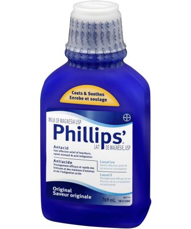 Phillips' Milk of Magnesia Liquid 769ml - Fast-Acting Relief for Indigestion and Constipation - Buy Online on GoSupps.com