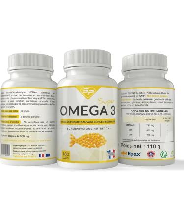 SUPER OMEGA-3 HIGH QUALITY EPAX Sustainable fishing for wild fish certified FoS High concentration EPA-DHA Made in France For 3 months SuperPhysique Nutrition - Buy Online on GoSupps.com