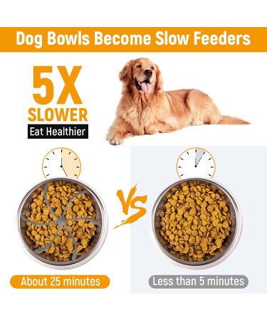 Cuttable Slow Feeder Dog Bowl Insert with 36 Suction Cups - Suitable for Most Dog Bowls or Dishes - Buy Online on GoSupps.com