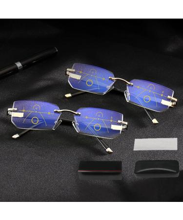 Dotmalls Intelligent Zoom glasses smart glass reading glasses dual-focus blue light filter variable glasses zoom glasses with glasses box blue light visual aid reading help glasses for men (2stu 100)