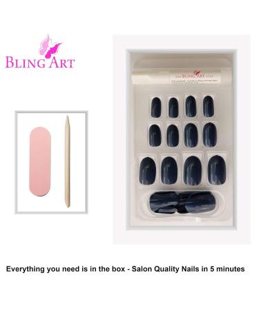 Buy False Nails Bling Art Grey Pearly Oval - 24 Medium Tips | High-Quality Artificial Nails for Elegant Nail Art - Buy Online on GoSupps.com