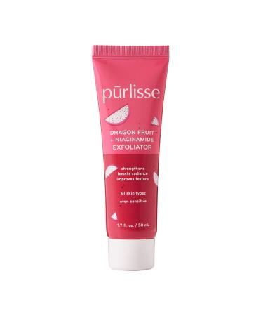p rlisse Dragonfruit + Niacinamide Face Exfoliator Scrub - Exfoliating Face Wash for Radiance & Improved Texture - Strengthens Skin Barrier Reduces Blemishes & Fights Signs of Aging (1.7 Fl oz)