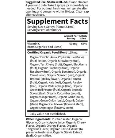 Buy Garden of Life MyKind Organics Vitamin C Spray - Organic Cherry-Tangerine 2 fl oz - Buy Online on GoSupps.com