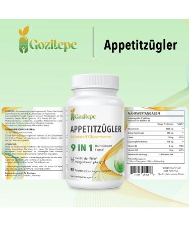 Natural Appetite Suppressant - High-Dose Glucomannan & Konjak Root - 90 Tablets for Women - 11 in 1 Effective Formula - Buy Online on GoSupps.com