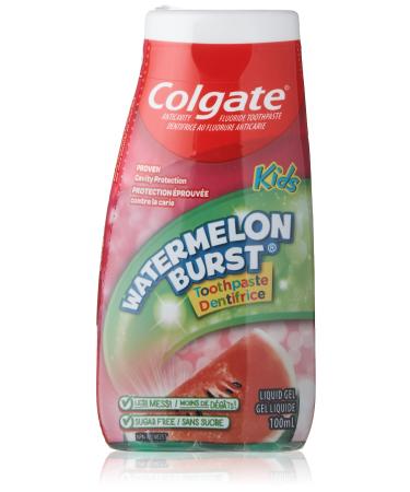 Colgate Anticavity Kids 2-In-1 Toothpaste and Mouthwash With Fluoride for ages 2+ Watermelon Burst Flavour 100 Ml - 4 Pack Amazon Exclusive Watermelon 100 ml (Pack of 4)