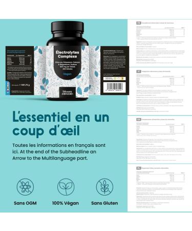 Electrolytes Hydratation Complexe - 365 G lules - Haute Biodisponibilit avec Chlorure Potassium Calcium Magnesium Sodium - Vegan et Produit en Allemagne - Electrolyte Supplement - Buy Online on GoSupps.com