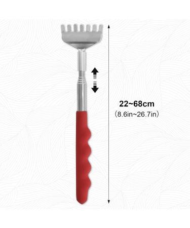 Extendable Stainless Steel Back Scratcher - 20 to 68 cm Black & Red - Perfect Gift for Men & Women - Buy Online on GoSupps.com