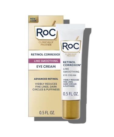 RoC Retinol Correxion Under Eye Cream for Dark Circles & Puffiness, Daily Wrinkle Cream, Anti Aging Line Smoothing Skin Care Treatment 0.5 oz (Packaging May Vary) 0.5 Oz Eye Cream