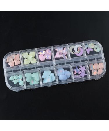FEIlei 12 Grids Nail Art Crystal Nail Art Stones Rhinestone Manicure Nail Charms - Buy Online on GoSupps.com