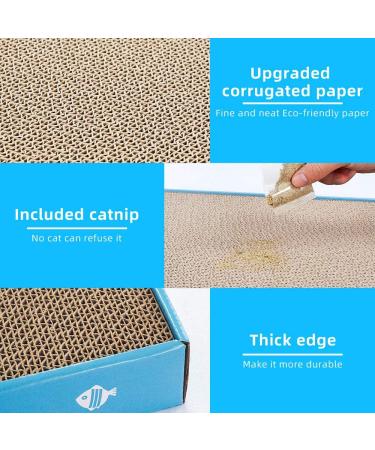 Noodoky 3Pcs Double-Sided Corrugated Cat Scratching Pads - Medium Scratch Board for Horizontal Cat Scratcher Cardboard - Buy Online on GoSupps.com