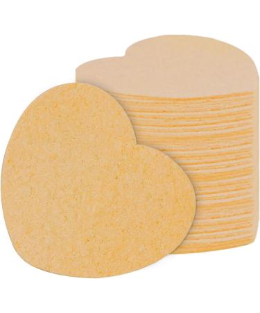 Face Sponges for Cleansing Heart Shape Compressed Face Sponge Natural Sponge Pads - Face Scrub Sponge for Facial Cleansing Exfoliate Masque Makeup Removal Skin Color - Buy Online on GoSupps.com