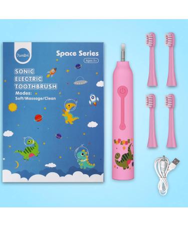 7AM2M Kids Electric Toothbrush with 4 Heads, 3 Modes, Smart Timer - Pink | Age 3+ | IPX7 Waterproof - Buy Online on GoSupps.com