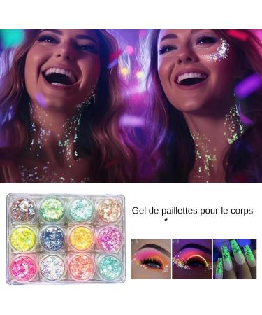  G n rique Glitter face and body makeup Glitter body gel - 12 colors of large glitter makeup Attractive glitter liquid eyeshadow Elegant glitter gel makeup Sci-fi lotion - Buy Online on GoSupps.com