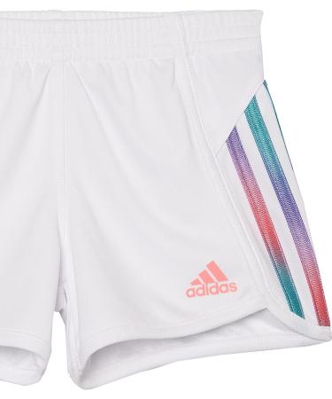adidas Girls' Large White 3 Stripe Mesh Shorts with Elastic Waistband - Buy Online on GoSupps.com
