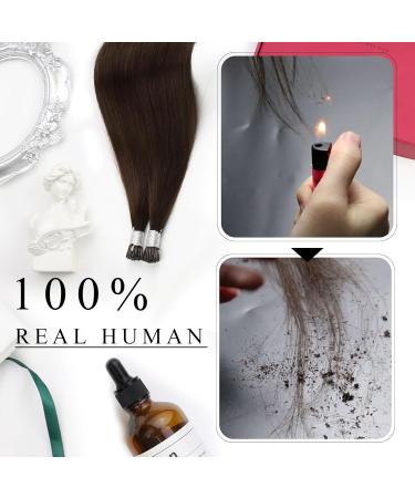 Moresoo Real Hair Extensions - Dark Brown I-Tip Bonding Extensions #4 | 50s/40g 18 Inch Silky Keratin Extensions - Buy Online on GoSupps.com