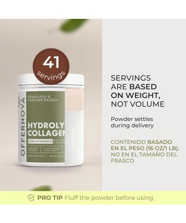 Hydrolyzed Collagen Peptides Powder - 100% Pure Grass Fed & Unflavored for Women & Men for Healthy Bones Joints Hair & Skin Colageno Hidrolizado en Polvo Piel Cabello y Articulaciones - Buy Online on GoSupps.com