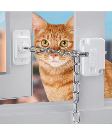 2pcs Window Locks for Upvc Windows Self Adhesive Window Restrictor Locks for Child Pets Safety Adjustable Window Lock No Drilling for Metal Wooden Sliding Window 2PCS-Chain