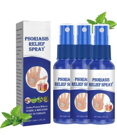 Chirsfairy Psoriasis Relief Solution Spray Relieve Itching Psoriasis Treatment Spray Gentle 30ml for Skin Hand Foot (Color : 3PCS)