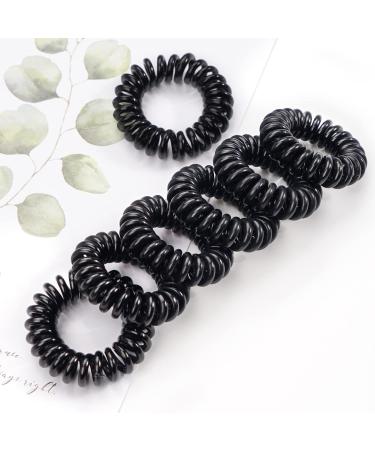 JOYOYO 20 Pcs Black Spiral Hair Ties - Traceless Waterproof Ponytail Holders for Women and Girls - Buy Online on GoSupps.com