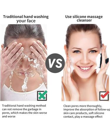VWMYQ Silicone Face Scrubber for Men - Gentle Exfoliator Pad & Massager | Black Facial Cleansing Brush for Dead Skin Removal - Buy Online on GoSupps.com