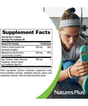 Nature's Plus Source of Life CalMag Supplement - 180 Whole Food Tablets - Buy Online on GoSupps.com