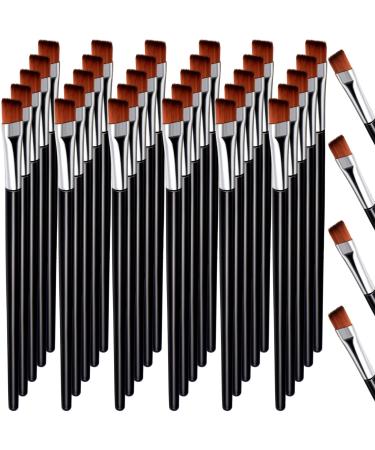 Gerrii 100 Pieces Disposable Angled Eyebrow Brushes Eye Liner Brush Disposable Angle Brushes Tinting Brushes for Women Girls Salon Beauty Cosmetic Make up Tool Disposable Esthetician Supplies (Silver)