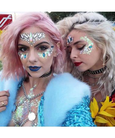 Shop Crystal Face Stickers - Glitter Acrylic & Rhinestone Designs for Rave Festivals | Multi-Colored Body Jewels for Women & Girls - Buy Online on GoSupps.com