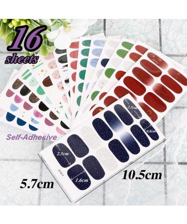 16 Sheets Nail Polish Stickers Full Nail Wraps Self Adhesive UK Moon Star Love Patterns Self-adhesive Nail Polish Self-adhesive Nail Stickers Gel Nail Strips for Women Girls Stars and Moon - Buy Online on GoSupps.com