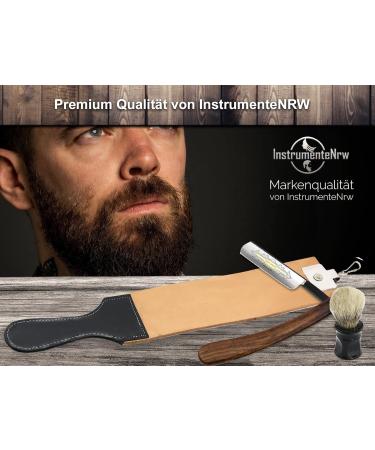 Premium 3-Piece Razor Set with Leather Strop & Shaving Brush | International Shipping Available - Buy Online on GoSupps.com