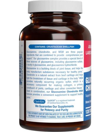 High Absorption Glucosamine Chondroitin MSM - Clinical Formula Bone Joint Tendon and Ligament Supplement with MSM Glucosamine Chondroitin - Non-GMO Gluten Free & Made in The USA - 120 Servings - Buy Online on GoSupps.com