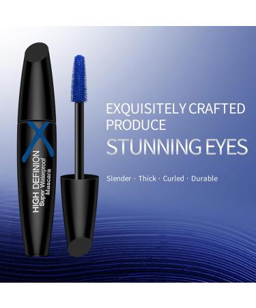 Blue mascara waterproof blue mascara for eyelashes volume brush waterproof Lengthening eyelash enhancer long lasting curl applicator volume building makeup for girls supplies - Buy Online on GoSupps.com