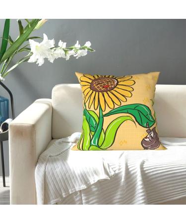 YYHHAOFA Sunflower Seeds and Sunflowers Picture Universal Pillowcase for All Seasons 12"x12" : Soft and Comfortable Suitable for car Sofa Black 12" x 12" - Buy Online on GoSupps.com