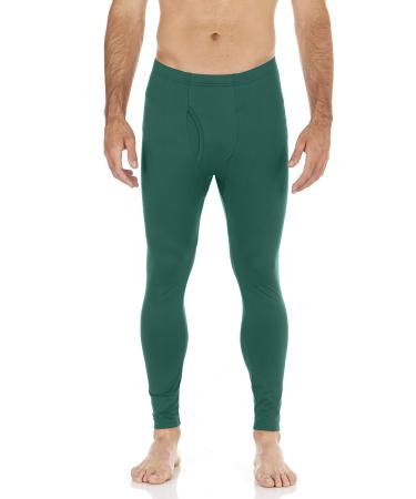 Bodtek Mens Thermal Underwear Pants Premium Long Johns Fleece Lined Base Layer Bottom Hunter Green X-Large