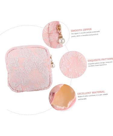Healeved Sanitary Napkin Storage Bag Sanitary Pad Pouch Menstrual Pad Pouch Small Portable Menstrual Bag First Period Kit for Girls 10-12 Travel Cotton Linen The Flowers Multifunction Pink 11x11x3cm - Buy Online on GoSupps.com