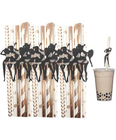 Gold Paper Straws - Bachelorette Decorations Straws | Cocktail Drink Bar Straws for Wedding Hen Girls Night Out Decorations Edorco 24pcs Women's Rose Gold Combination B - Buy Online on GoSupps.com