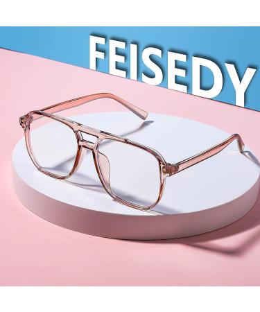 Feizedy Retro Blue Light Filter Glasses for Women & Men - 70s 80s Style PC Gaming Glasses B2866 - 54mm Brown Blocking Glasses - Buy Online on GoSupps.com