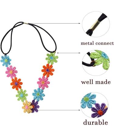 amangul Elegant Daisy Hairbands Photo Booth Props Daisy Headbands Flower Headpiece Colorful Headbands for Music Festivals(Green Beige) - Buy Online on GoSupps.com