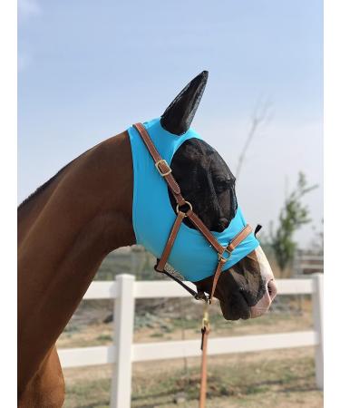 TGW RIDING Fly Mask for Horses - Super Comfort & Elasticity with Ears (Medium Pacific Blue) - International Shipping Available - Buy Online on GoSupps.com