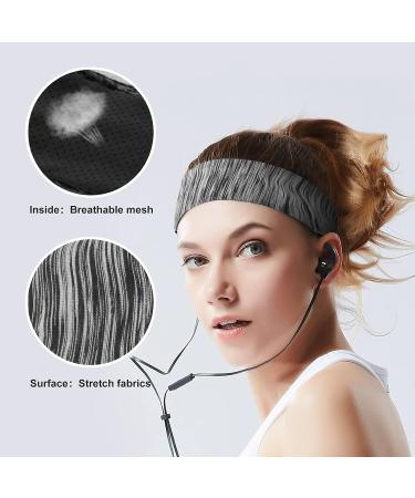 YEEPSYS Women's Workout Sweatband - Non Slip Moisture Wicking Headband for Running (Grey) - Buy Online on GoSupps.com