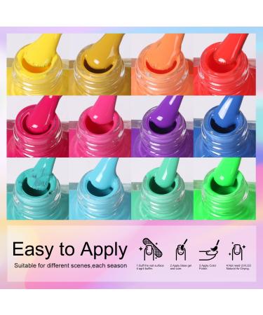 DouborQ 12 Color Nail Polish Set Neno Air Dry 12 Bright Colors 0.35oz Regular Nail Polish Kit Spring Summer Finger Nail Polish Gift Set for Women(1-12) 12 Color Set -A - Buy Online on GoSupps.com