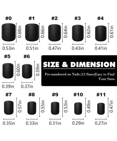 LuckForever 240pc Black Matte Square Press-On Nails | Short Fake Nails & Adhesive Tabs for Women & Girls - Stunning Acrylic Nail Tips - Buy Online on GoSupps.com