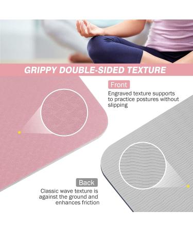 BOBO BANANA Eco-Friendly 1/4 TPE Yoga Mat 72x24 - Non-Slip Exercise Mat for Men & Women - Pink - Buy Online on GoSupps.com