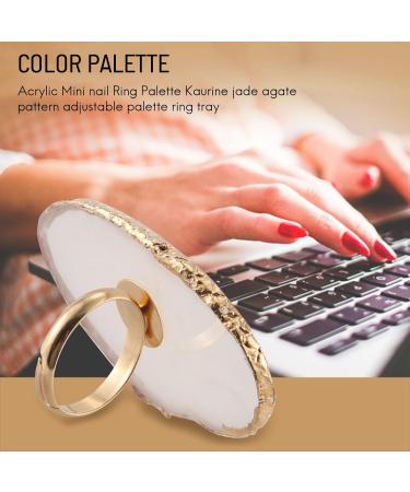 1 Pc Resin Stone Color Nail Art Ring Palette Finger Ring Plate Acrylic Polish Cream Foundation Mixing Nail Art Equipment - Buy Online on GoSupps.com